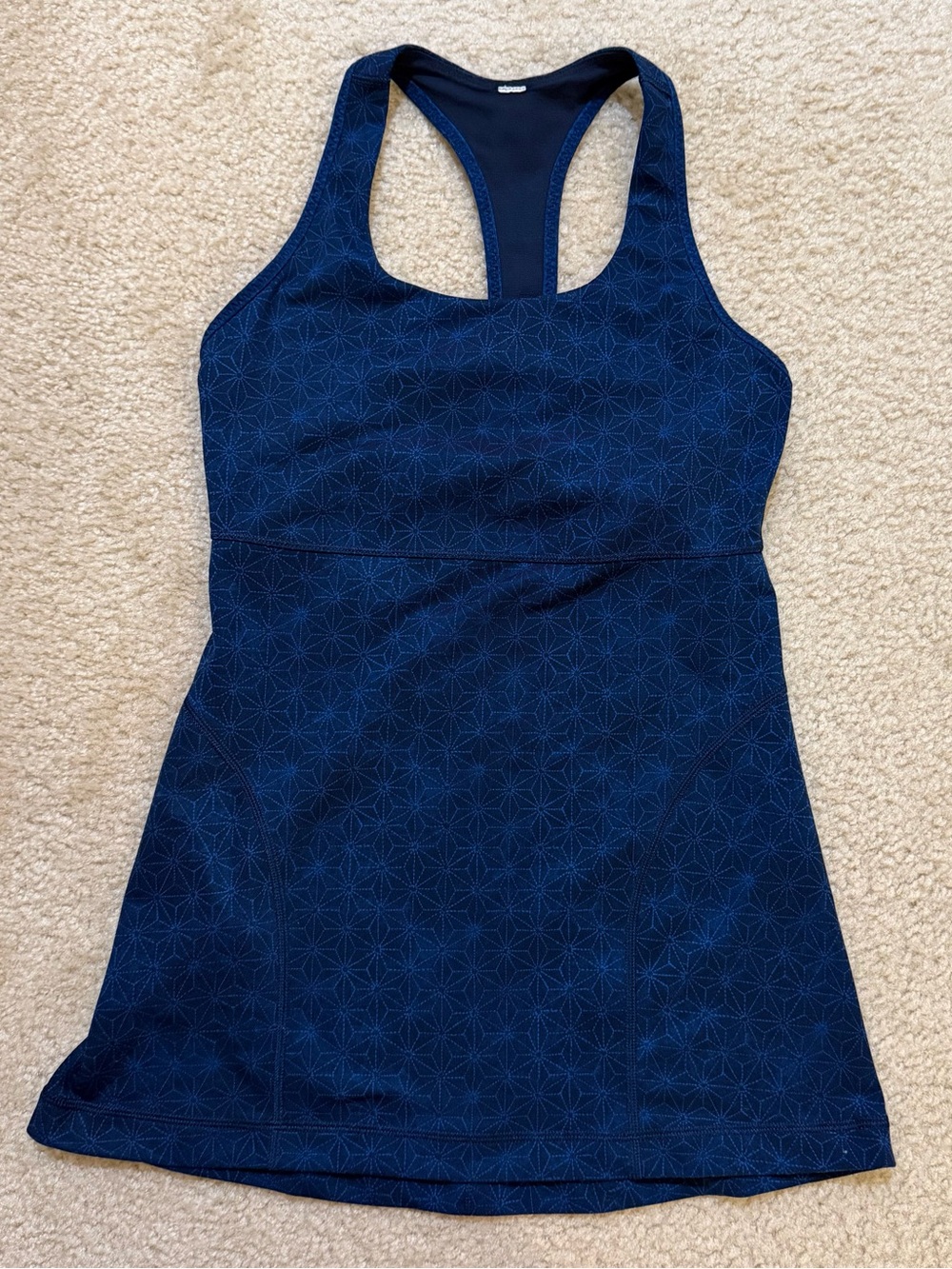 Lululemon Power Up Tank II Size 6 Sashico Star Inkwell Rugged Blue